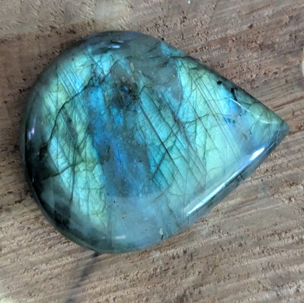Large Labradorite Teardrop Gemstone Cabachon - Picture 6 of 17